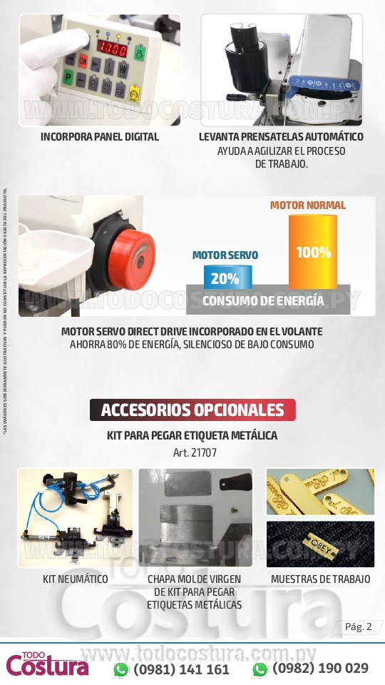 BOTONERA (MECANICA) WILLPEX WP-1377D (MOTOR INCORPORADO)
